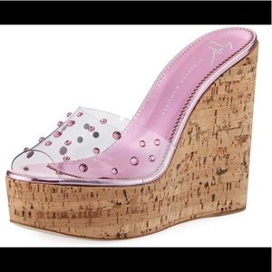 💕SOLD💕Giuseppe Zanotti Pink Jeweled Cork wedge